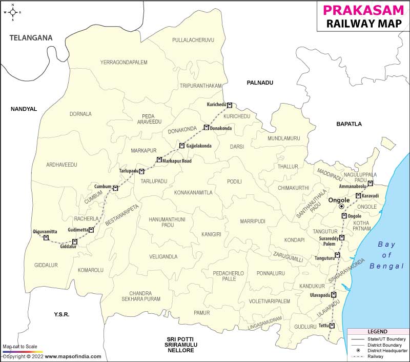 Railway Map of Prakasam