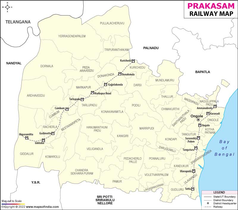 Prakasam District Map In Andhra Pradesh Prakasam Railway Map