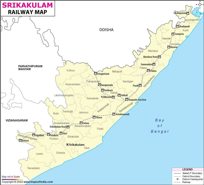 Railway Map of Srikakulam
