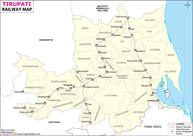 Railway Map of Tirupati