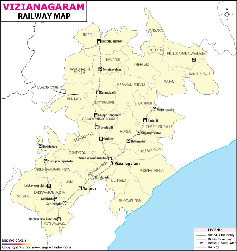 Railway Map of Vizianagaram