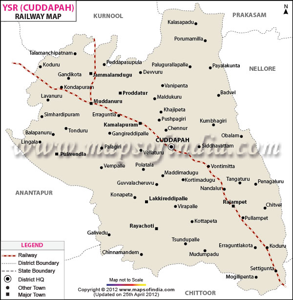 Railway Map of YSR Kadapa