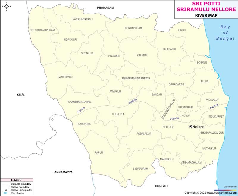 River Map of Sri Potti Sriramulu Nellore