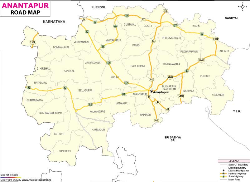 Road Map of Anantapur