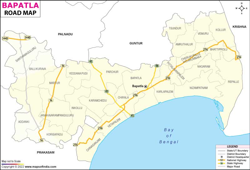 Road Map of Bapatla Road Map of Bapatla