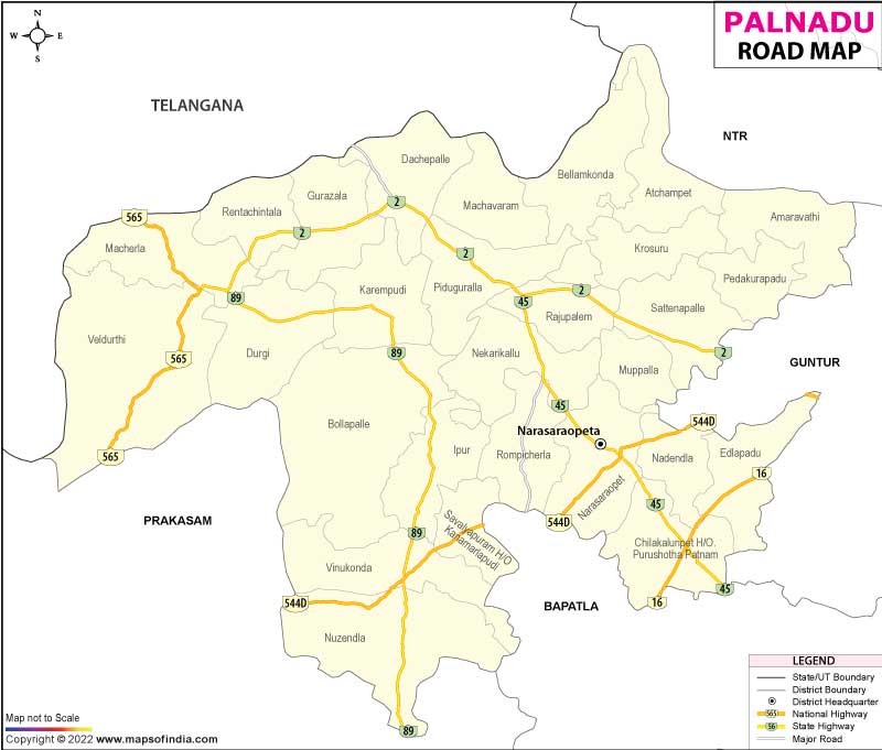 Road Map of Palnadu