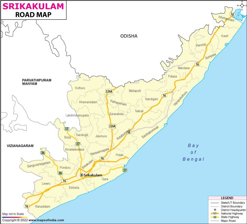 Road Map of Srikakulam