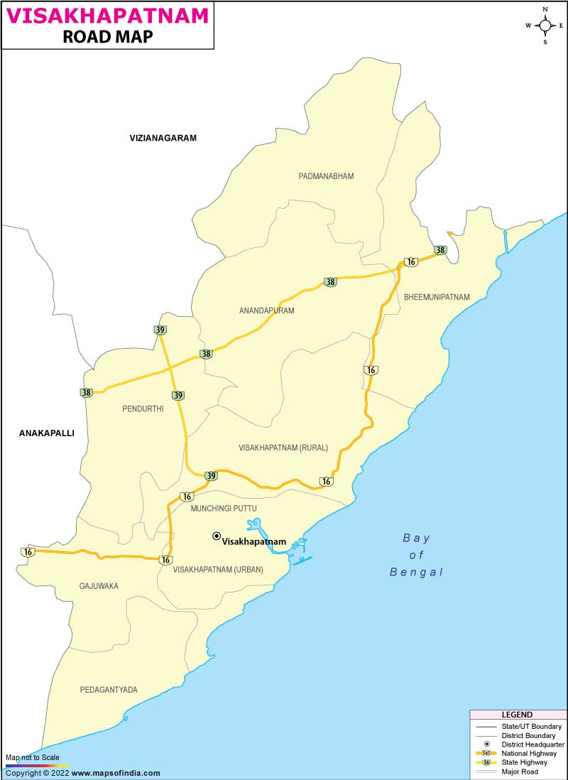 Road Map of Vishakapatanam