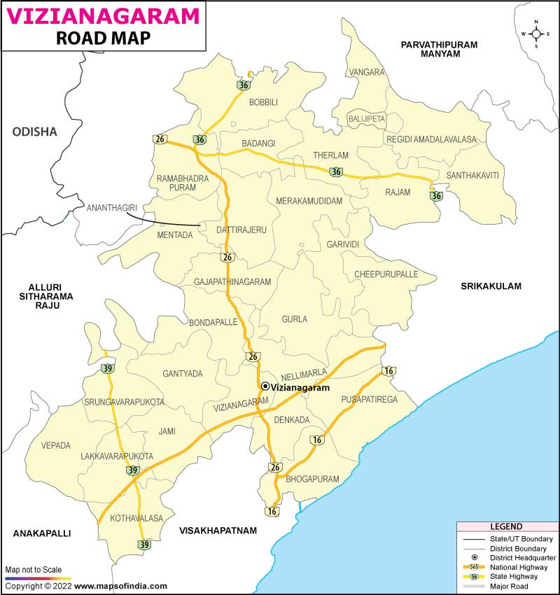 Road Map of Vizianagaram
