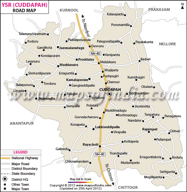 Road Map of YSR Kadapa