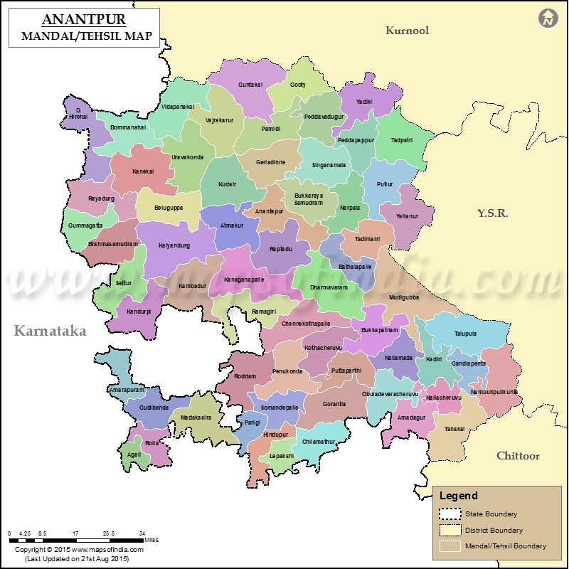 Map of Anantpur Tehsil