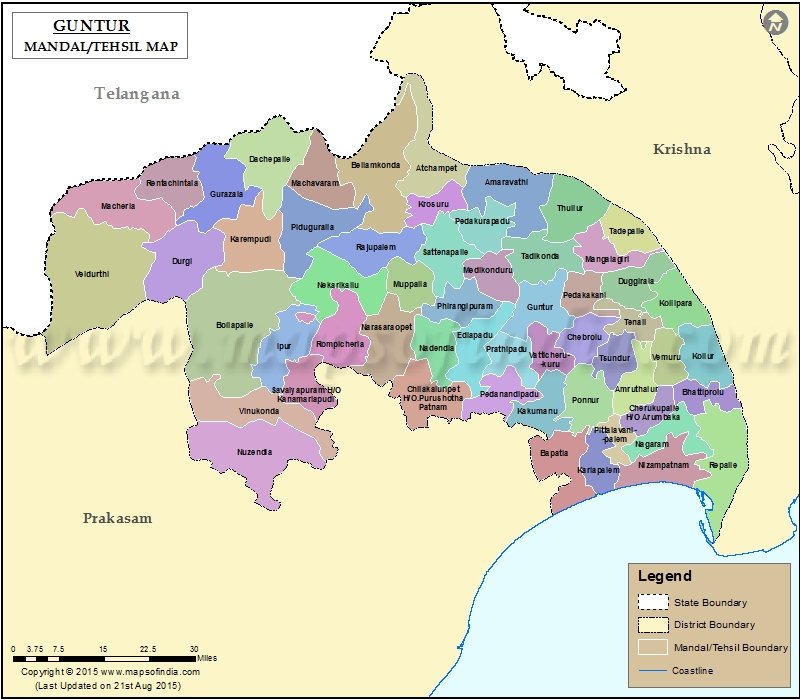 Map of Guntur Tehsil