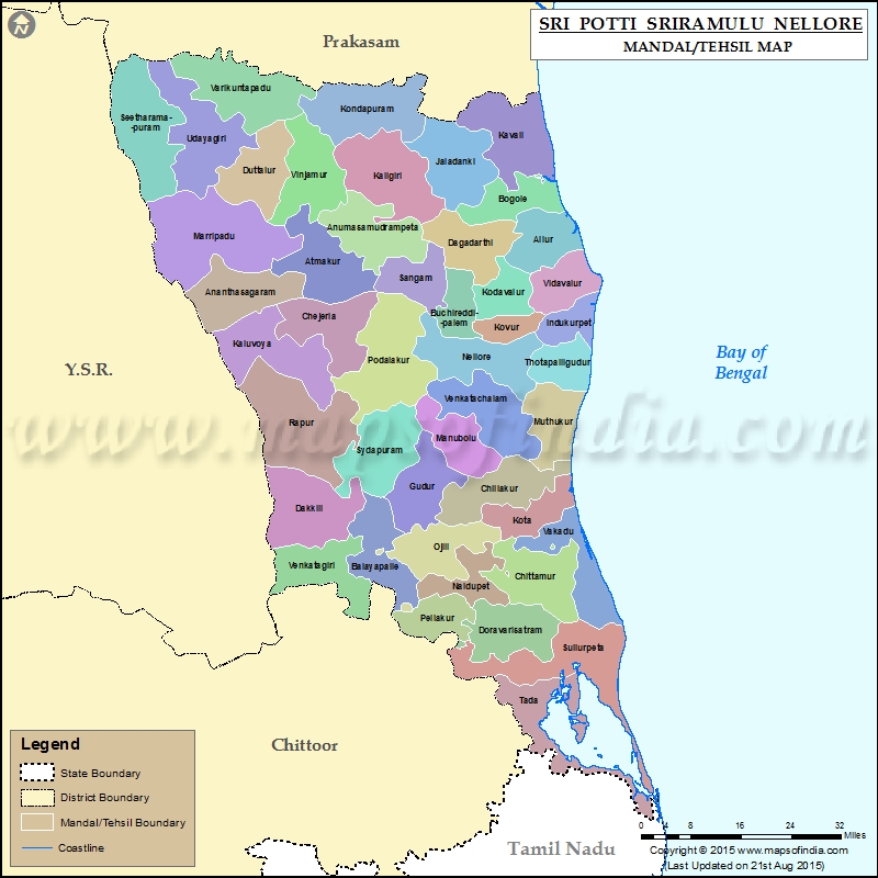Map of Sri Potti Sriramulu Nellore Tehsil