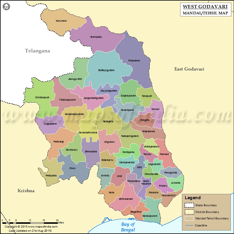 Bhimavaram Map Andhra Pradesh West Godavari Tehsil Map