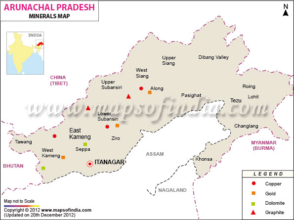 Arunachal Pradesh Minerals Maps