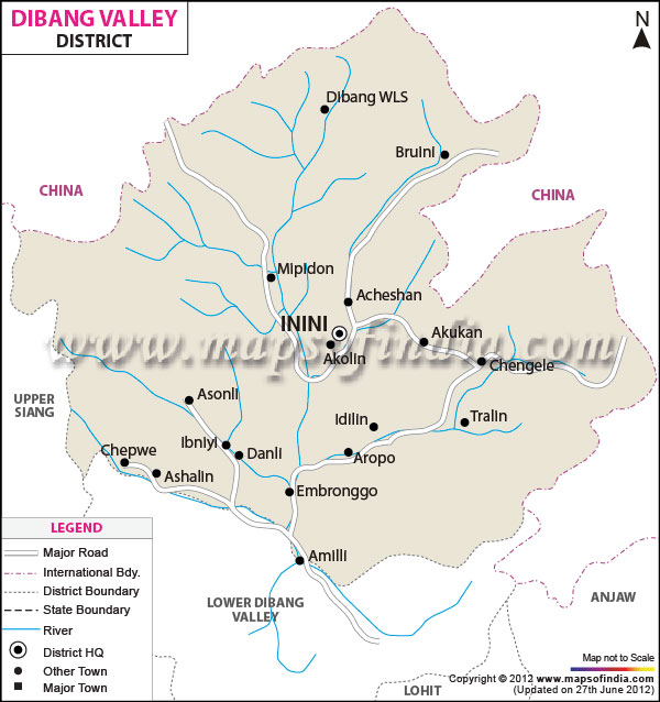Dibang Valley Location Map