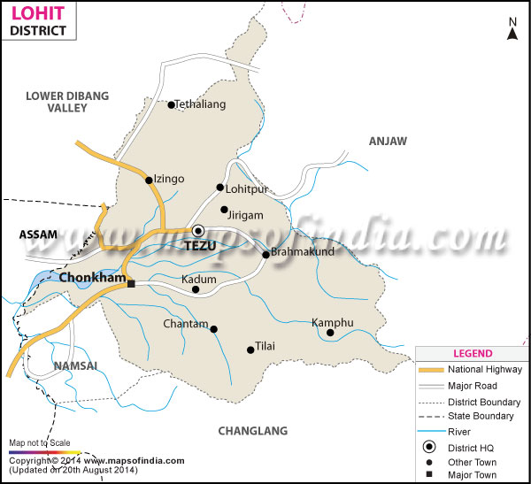 Lohit Location Map