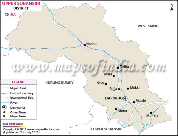 Upper Subansiri Location Map