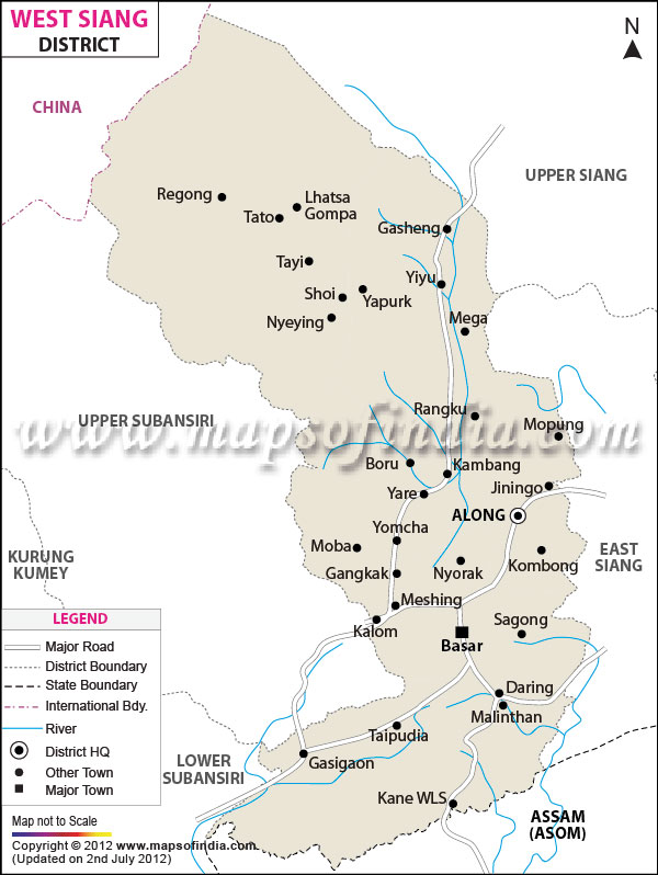 West Siang Location Map