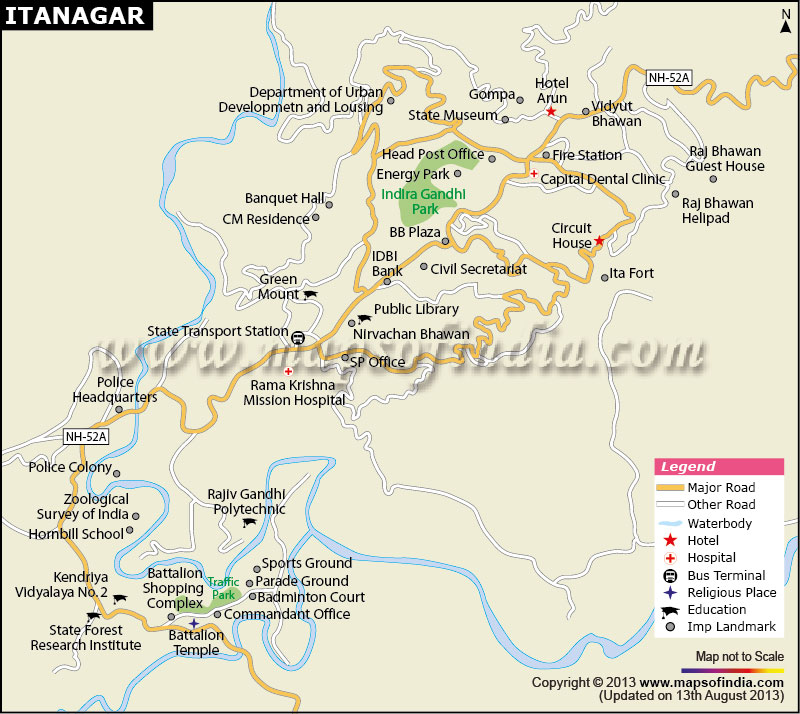 Itanagar City Map
