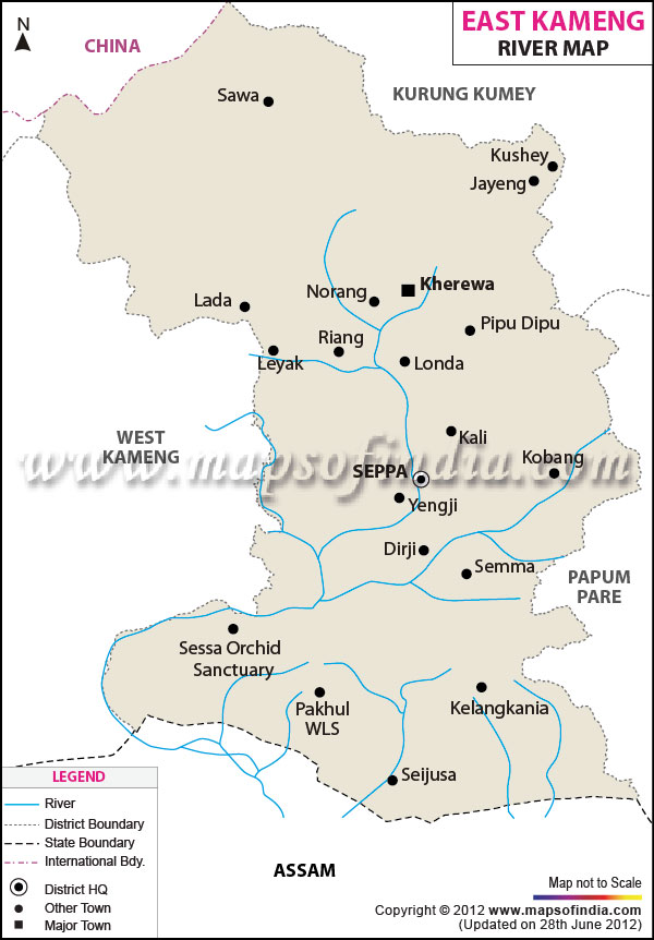 River Map of East Kameng 