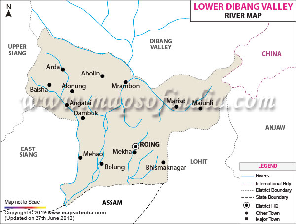 River Map of Lower Dibang Valley 