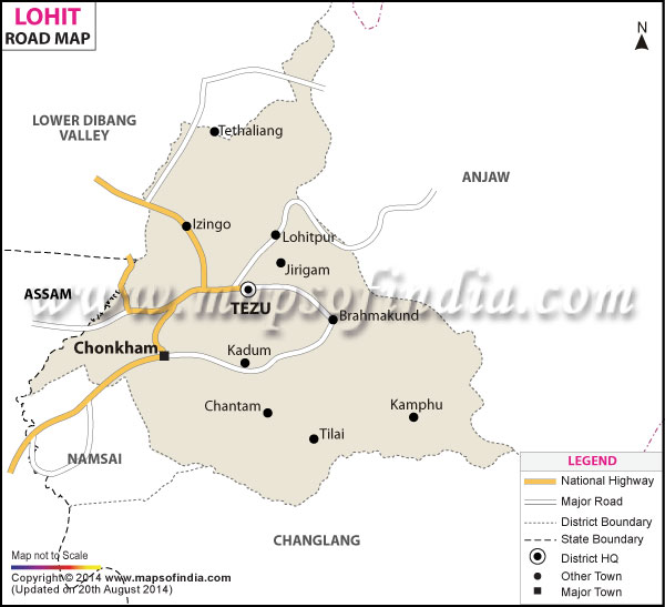 Road Map of Lohit 