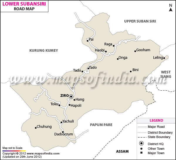 Road Map of Lower Subansiri 