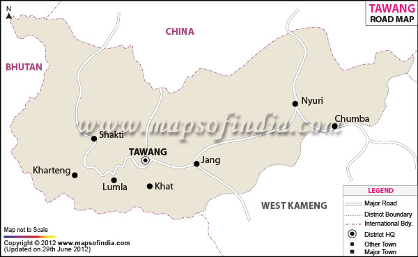 Road Map of Tawang 