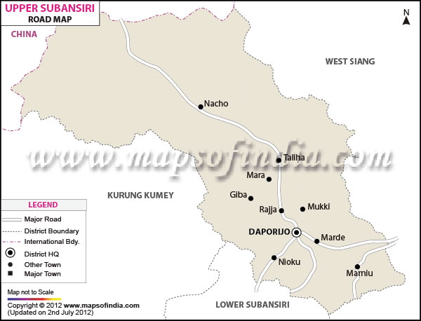 Road Map of Upper Subansiri 