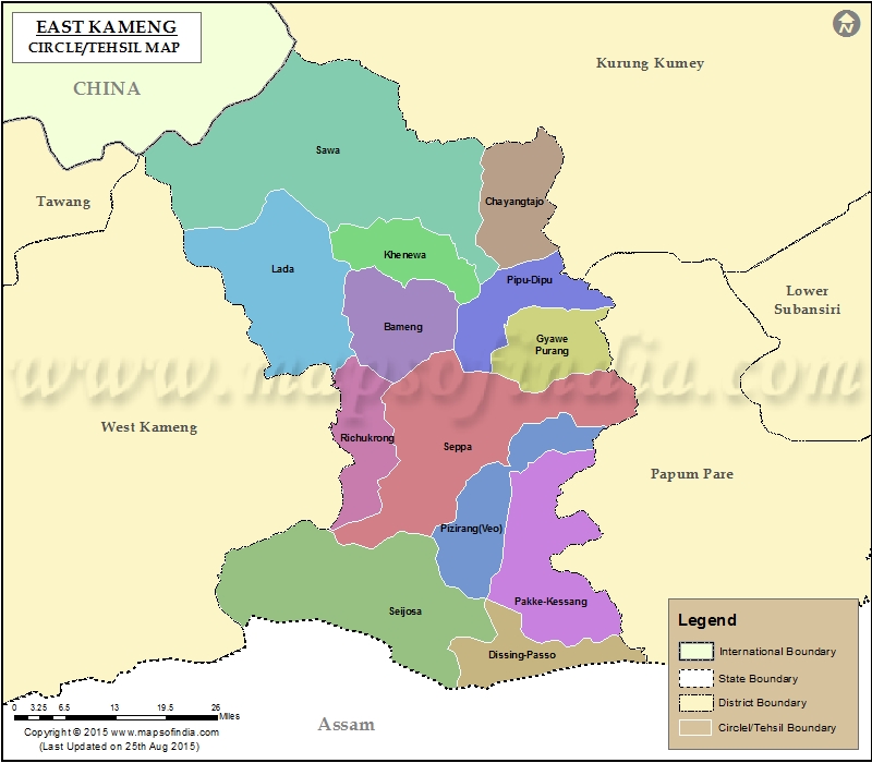 Tehsil Map of East Kameng Valley