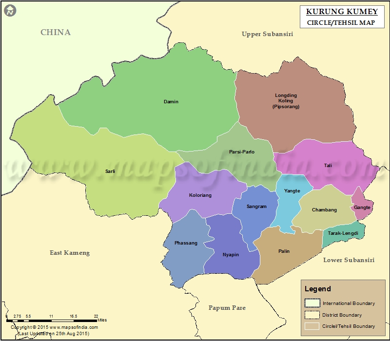 Tehsil Map of Kurung Kumey Valley