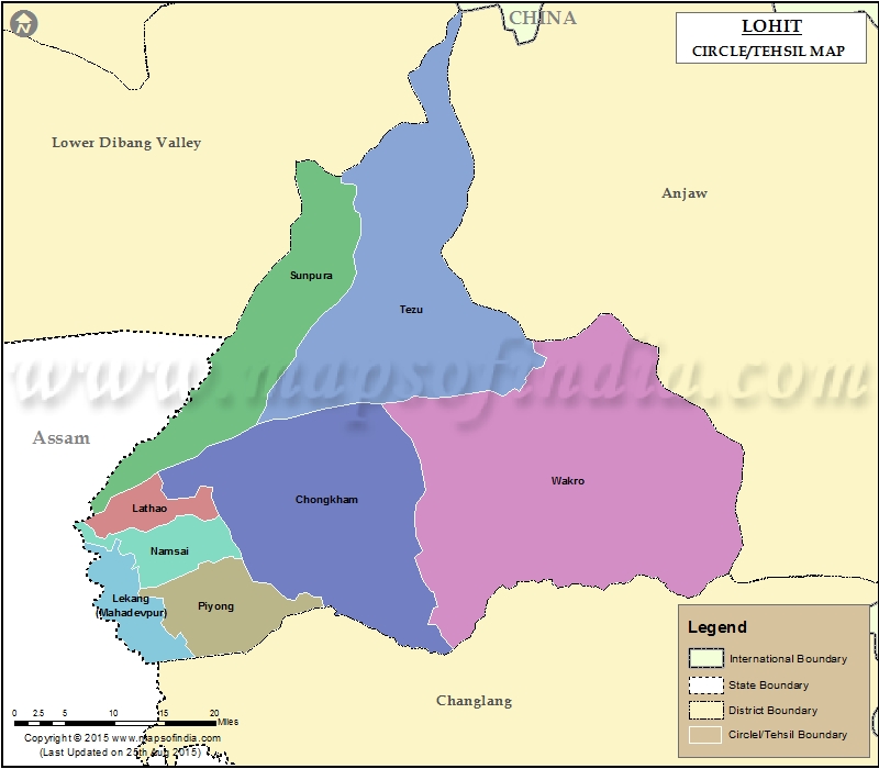 Tehsil Map of Lohit