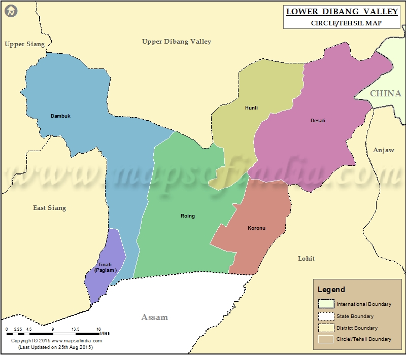 Tehsil Map of Lower Dibang Valley