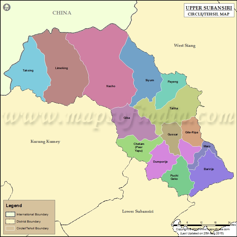 Tehsil Map of Upper Subansiri