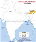 Arunachal Pradesh Location Map