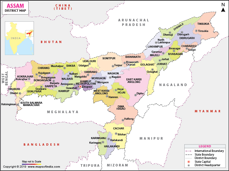 Assam District Map