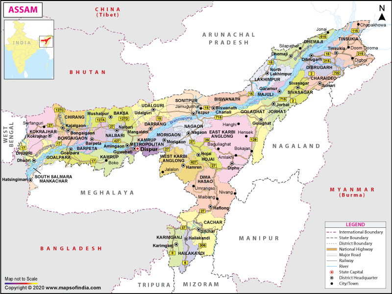 map of india assam Assam Map Map Of Assam map of india assam