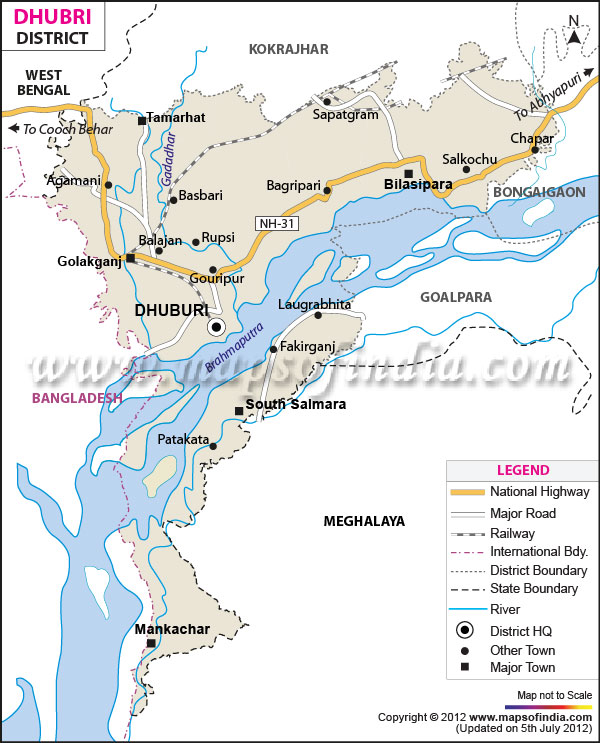 Dhubri District Map