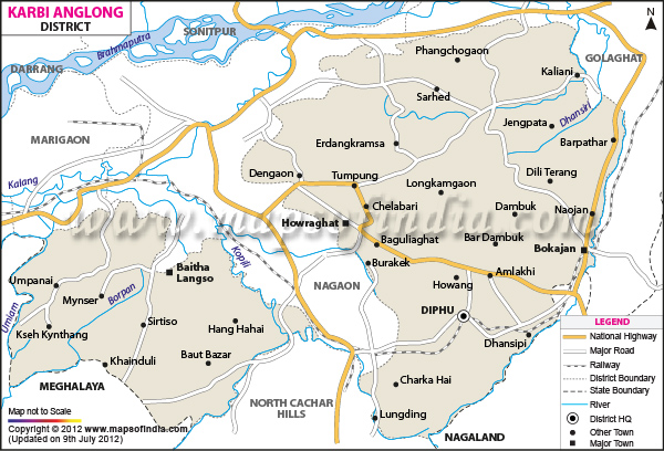 District Map of Karbi Anglong 