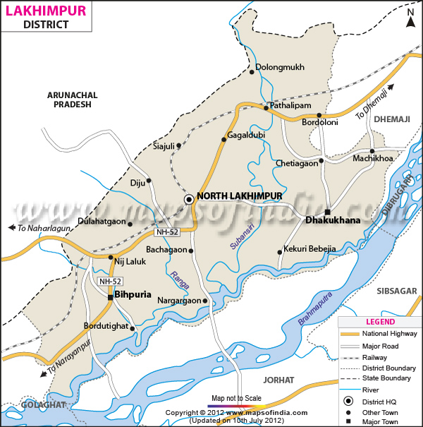 District Map of Lakhimpur 