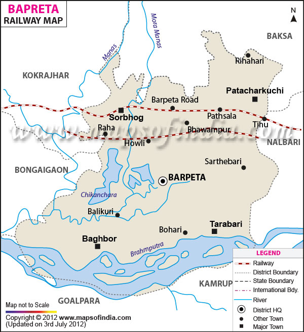Railway Map of Barpeta 