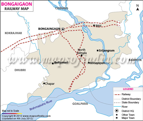 Railway Map of Bongaigaon 