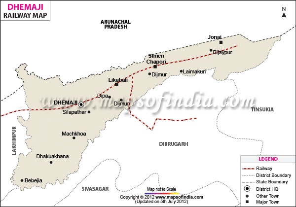 Railway Map of Dhemaji 