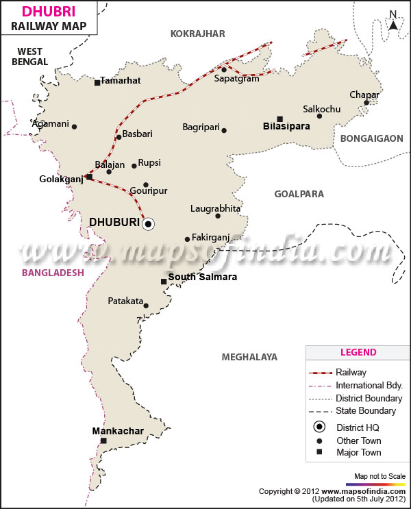 Railway Map of Dhubri 