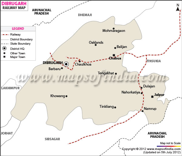 Railway Map of Dibrugarh 