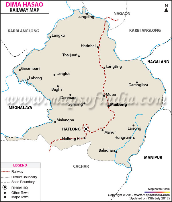 Railway Map of Dima Hasao 