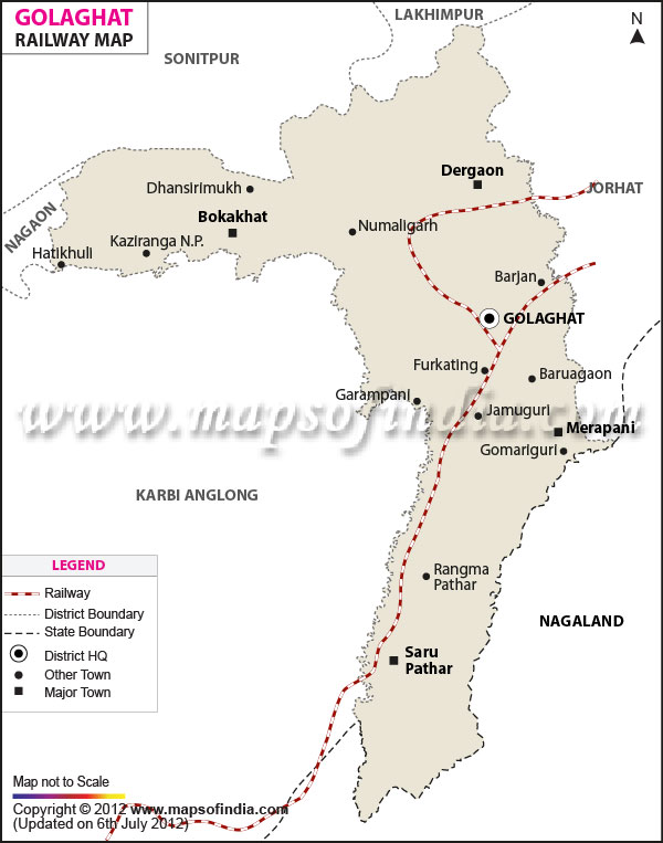 Railway Map of Golaghat 