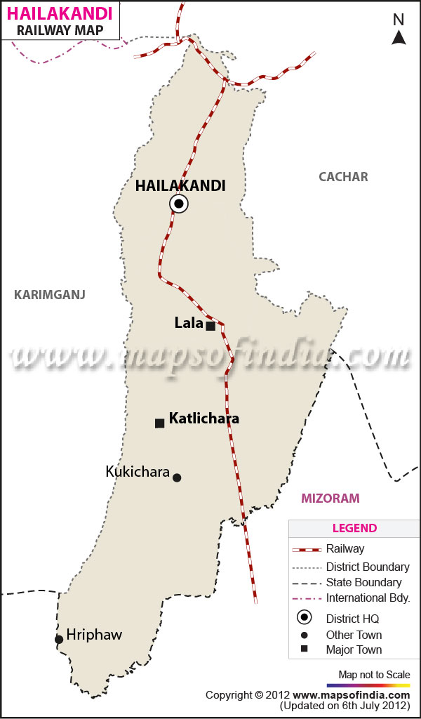 Railway Map of Hailakandi 