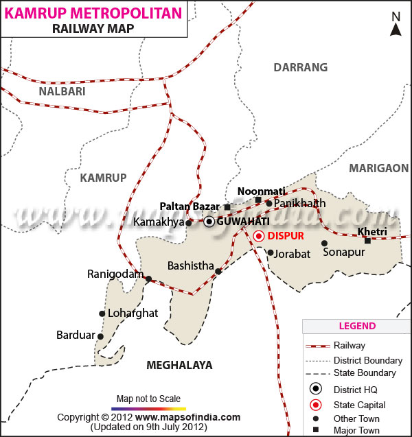 Railway Map of Kamrup Metropolitan